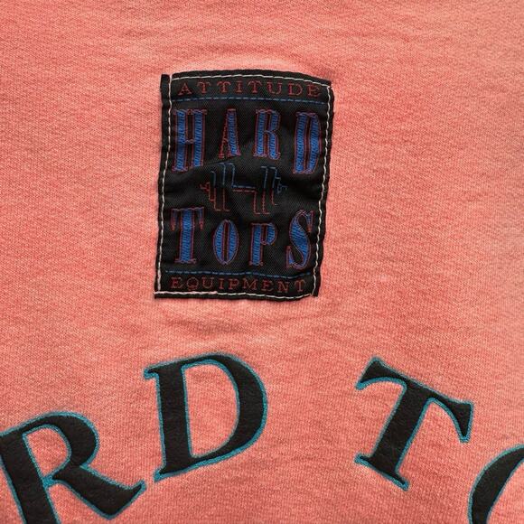 Vtg 90s Hard Tops Sweatshirt Neon Retro Graphic Print Bodybuilding Top Rare Sz L - Picture 6 of 14